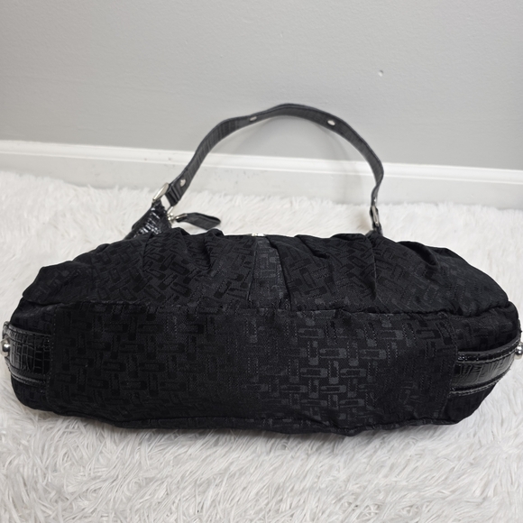 GUESS Vintage Y2K Studded Hobo Bag - Black Monogram & Croc Embossed - Picture 6 of 11